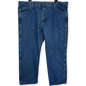 Wrangler Rugged Wear Regular Straight Men's 46x30 Medium Wash‎ Denim Blue Jeans